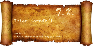 Thier Kornél névjegykártya